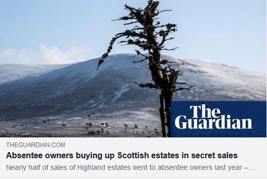 Absentee landlords buying scottish land in secret